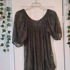 Candie's Olive Lace Blouse